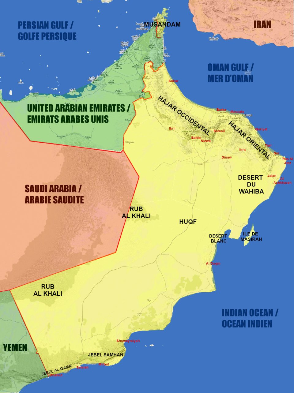 Carte d'Oman